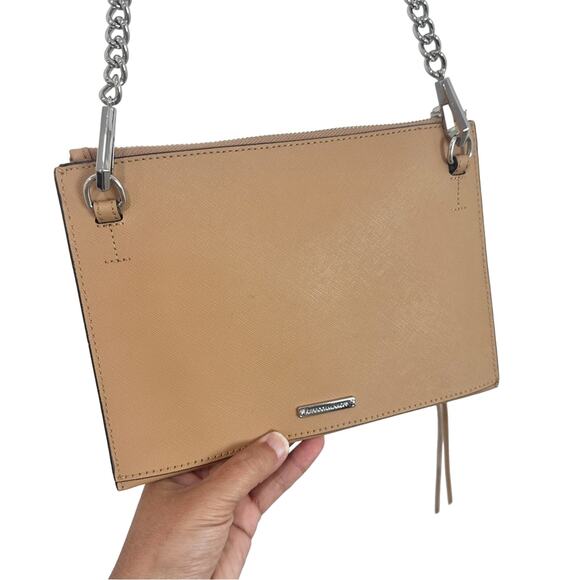 Rebecca Minkoff Leo Envelope Crossbody Bag Tan - Picture 2 of 6